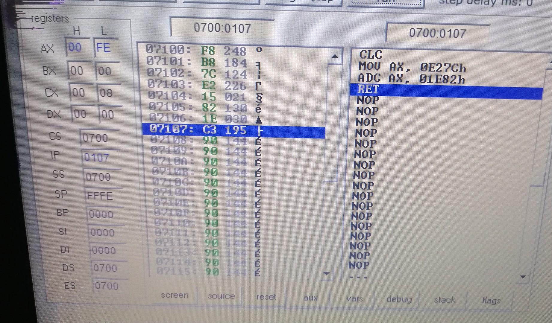 and the age STC MOV AX, OE27C h ADC AX, 1E82 h