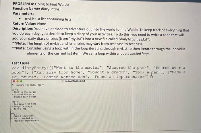 and White Both Excite Function Name: waldoColors() Parameters: - filename - a