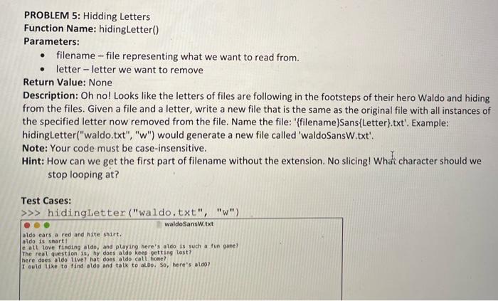 string representing the name of the file we want to read from