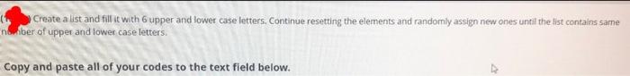  Create a list and fill it with 6 upper and lower