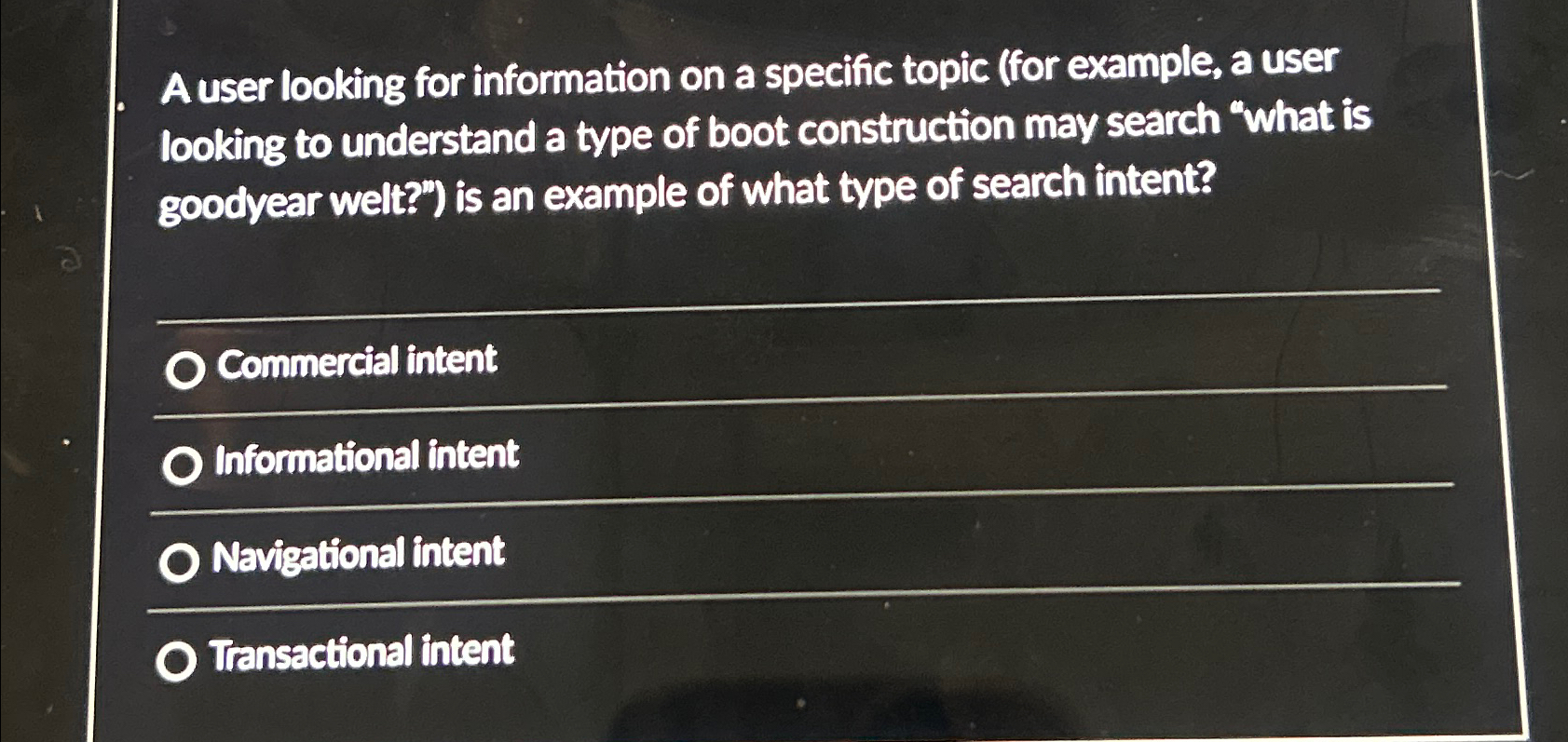  A user looking for information on a specific topic (for example,