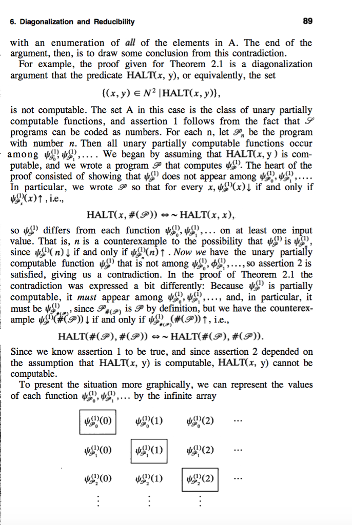 Show that the proof of Theorem 4.7 is a diagonalization argument. 2.