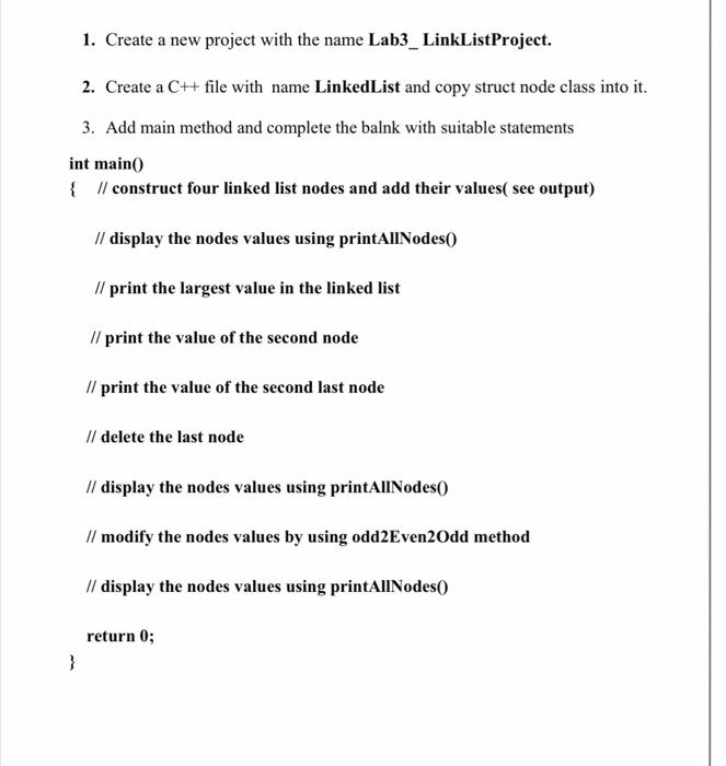  helpe me to do this program with C++ language 1. Create