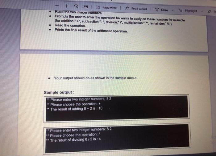 Calculator Exercise Oblectives Using simple Input and output statements Using switch selection