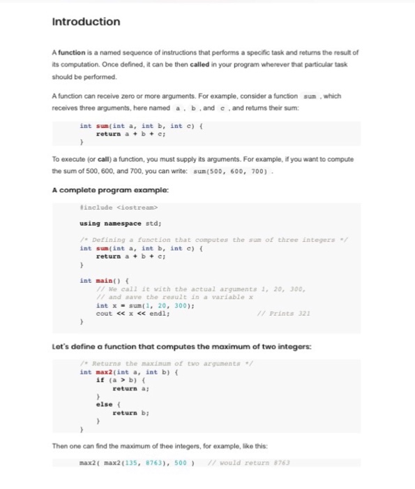  Please solve for TASK G Introduction A function is a named