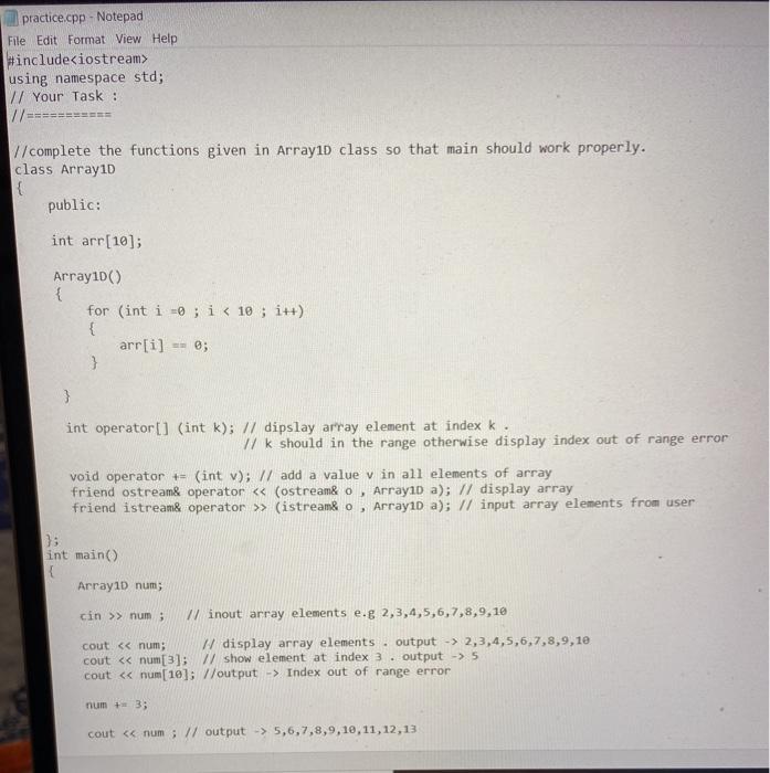 language is c++ practice.cpp - Notepad File Edit Format View Help #include