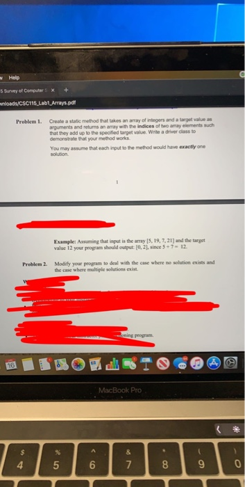 java blue jay Help 5 Survey of Computer SX + wnloads/CSC115_Lab1_Arrays.pdf Problem