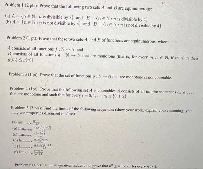 Discrete Mathematic Problem 1 ( 2 pts): Prove that the following two