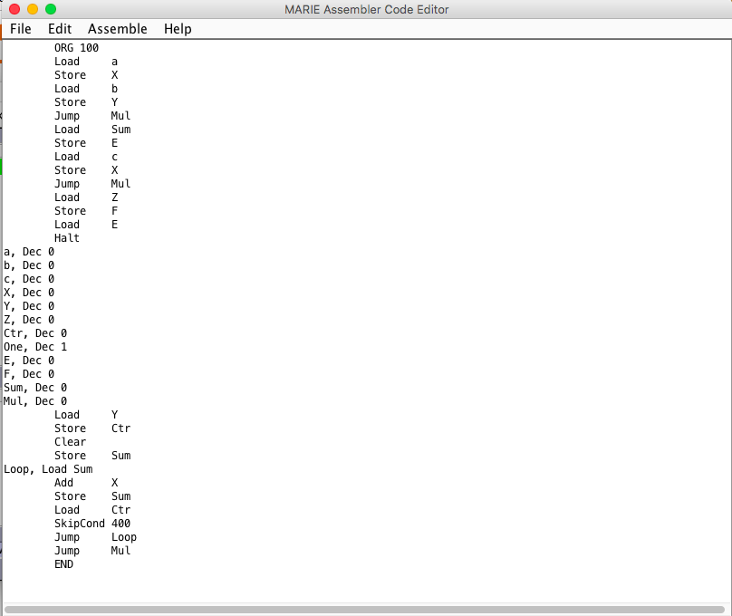 Need Help With Marie Using the MARIE computer assembly language, write a