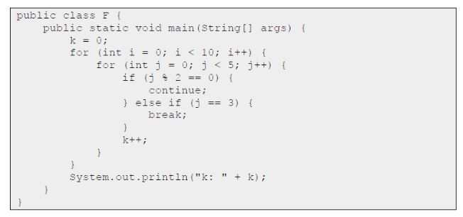  public class F t public static void main (String args) t