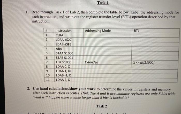 hello need help with these two questions thank you! Task 1 1.