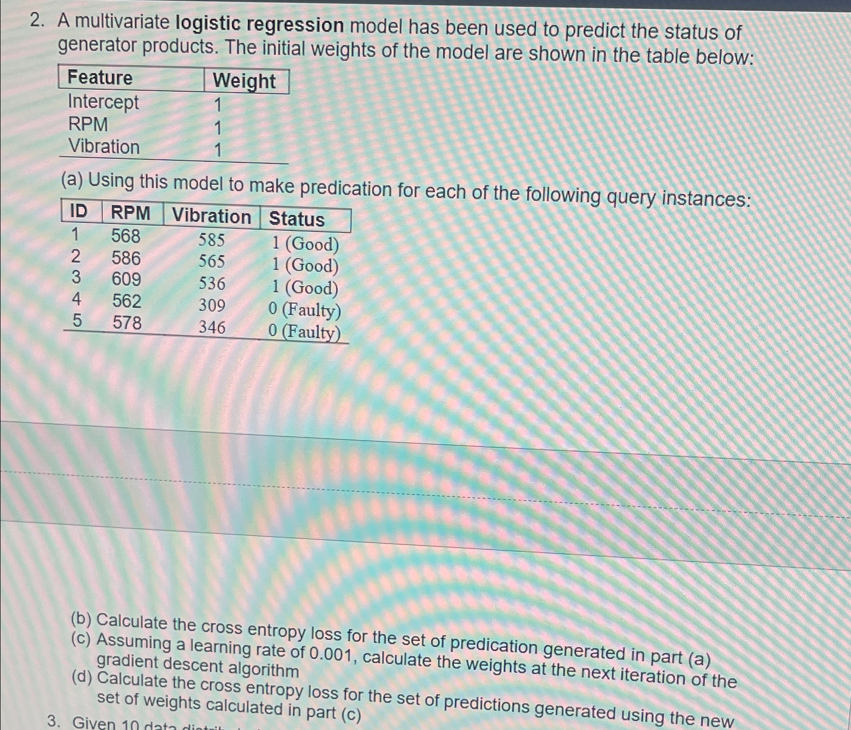  A multivariate logistic regression model has been used to predict the