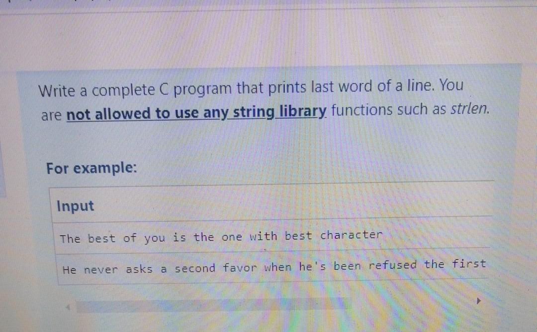  Help, only c language, Dont use strlen or any string function