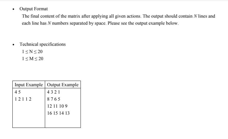 N2) in every grid from the left to the right column in