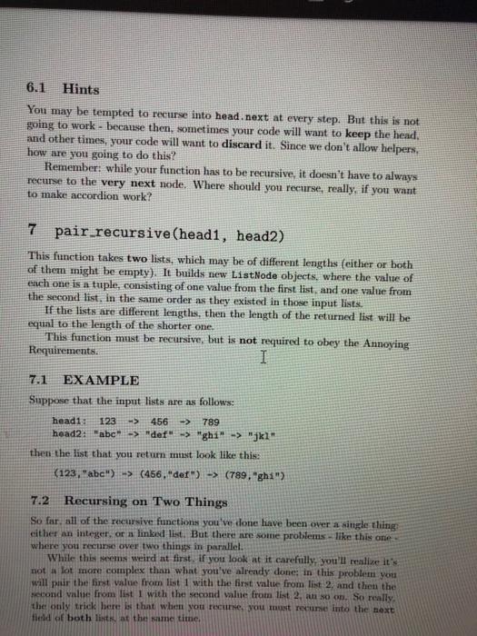 linked_list_recursion_part_2.py Repeat the problem from the previous project - but this time,
