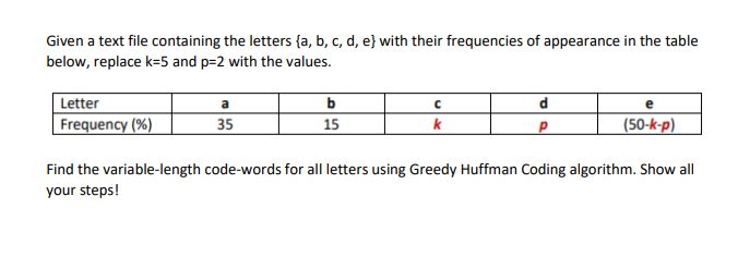 Given a text file containing the letters {a, b, c, d,