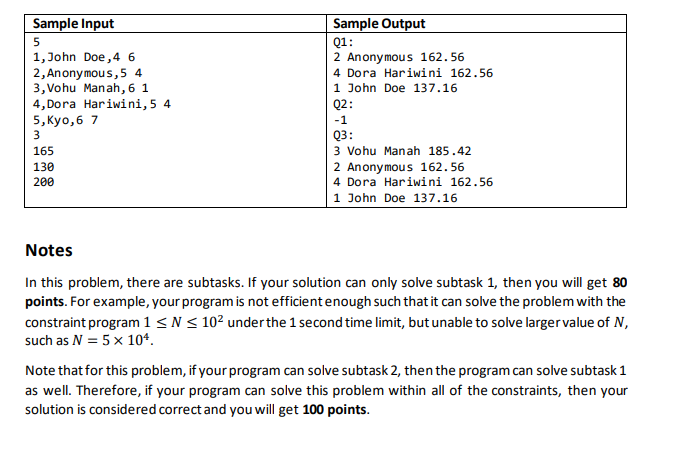 data where each data consists of ID, name, and heigh in foot