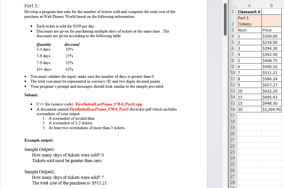  Part 1: Develop a program that asks for the number of