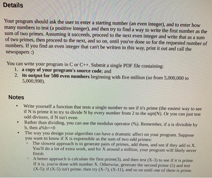  show work Details Your program should ask the user to enter