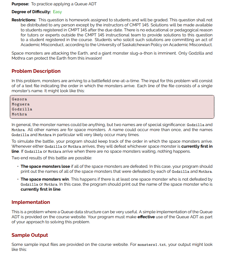  Provided txt files monster1 and monster2 Please answer in Python. Thanks