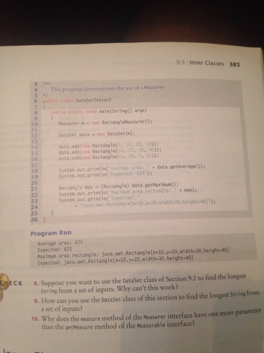 The data set will ask the RectangleMeasurer object to measure the words,