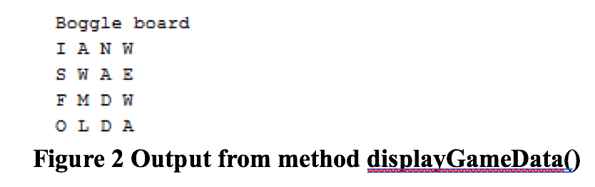 Boggle.java Set the ArrayList member variable that stores the Boggle data