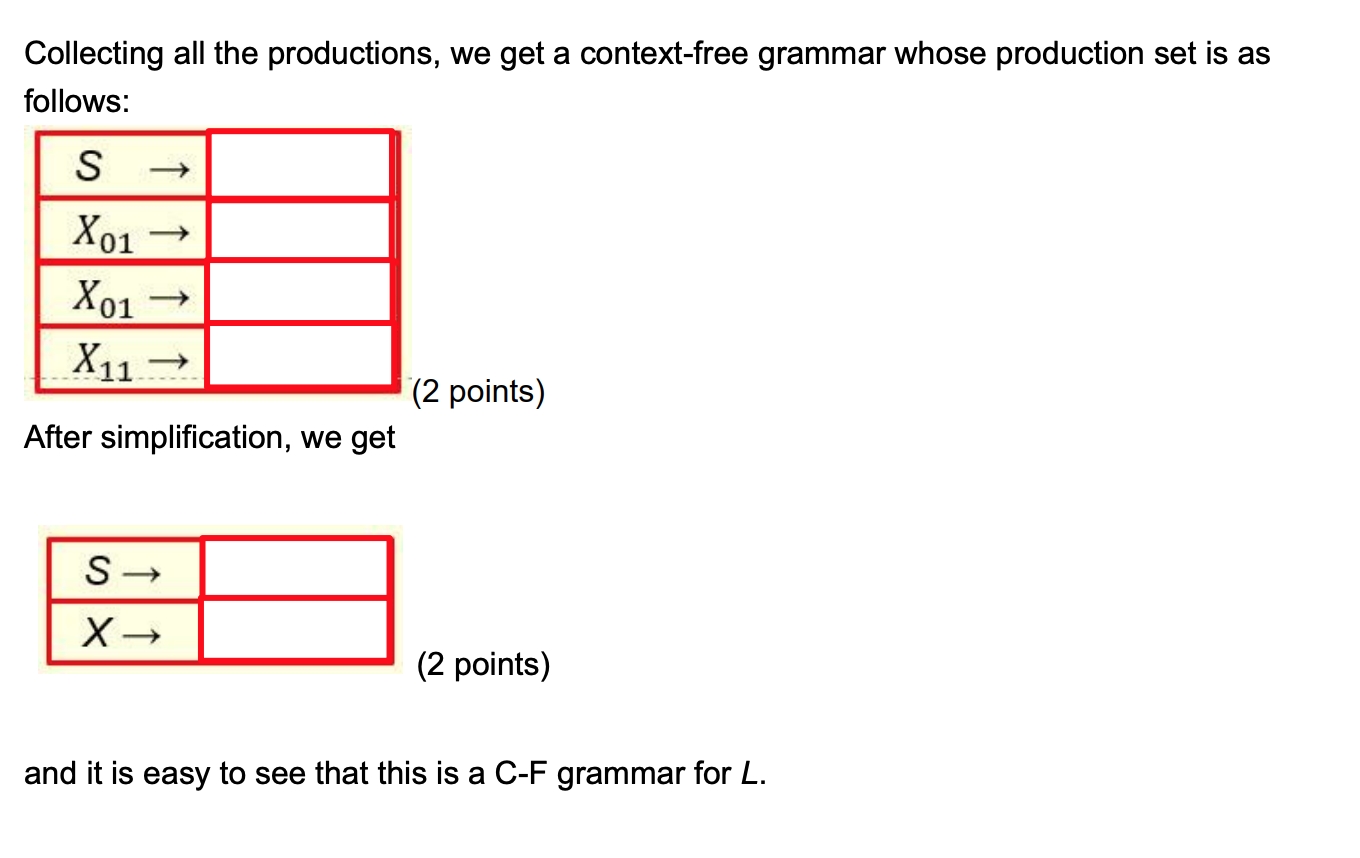 transform the PDA to a C-F grammar, for each type of the
