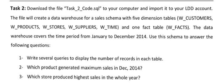  Download the file "Task_2_Code.sql" to your computer and import it to