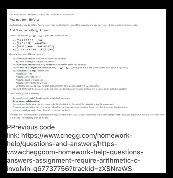  the link provided has the codes from the previous assignment that