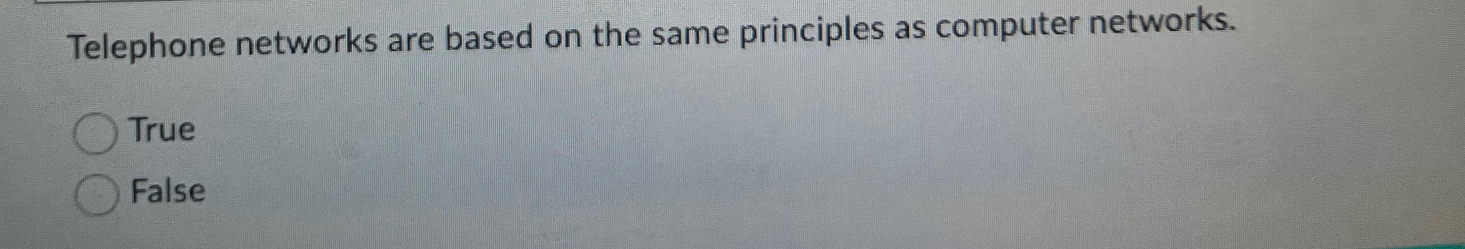  Telephone networks are based on the same principles as computer networks.