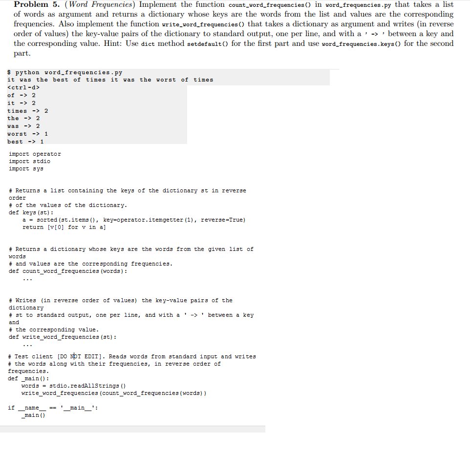 PYTHON ONLY! ONLY USE IMPORTS GIVING NOT YOUR OWN! PLEASE FOLLOW DIRECTIONS