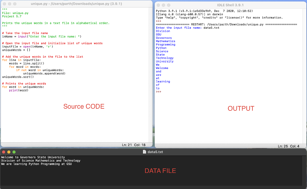 Python program Modify the source code to get the output in descending