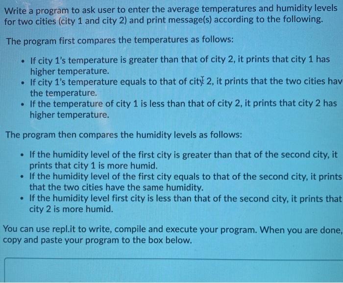 java Write a program to ask user to enter the average temperatures
