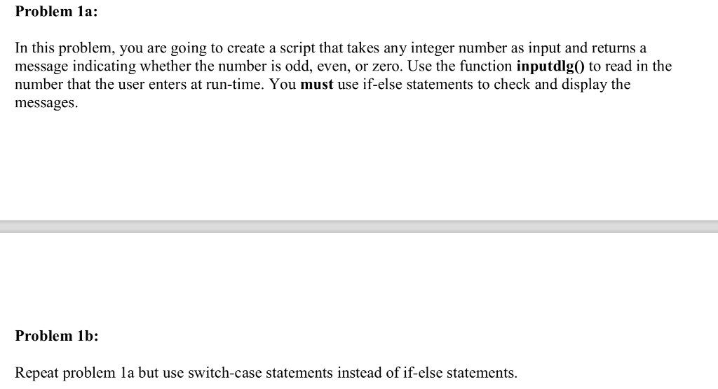 How to do this in Matlab? It should use input() not inputdlg()