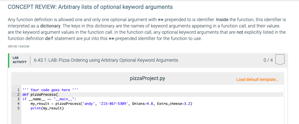 Arguments For this lab you will build a system to support pizza