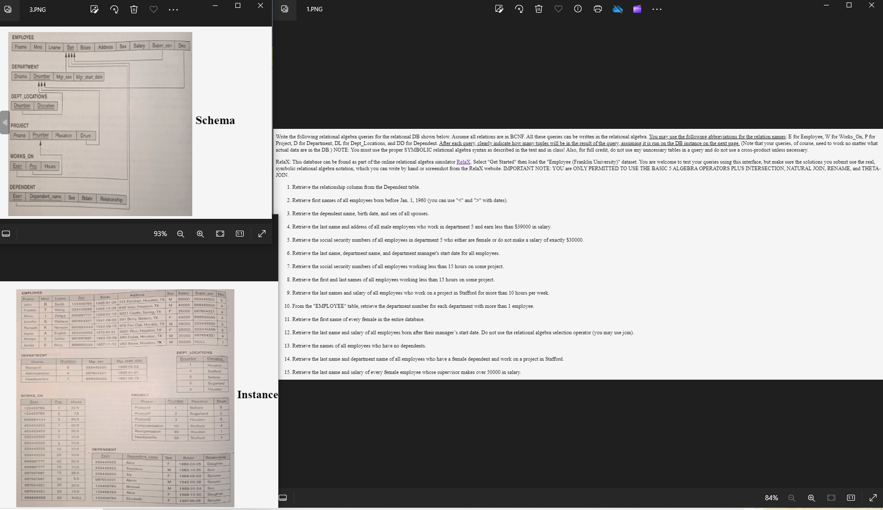  Please solve using the information included, in algebraic relations for 15