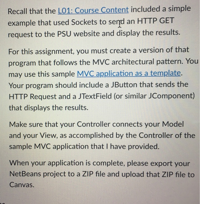  Sample code is as follows: Recall that the L01: Course Content