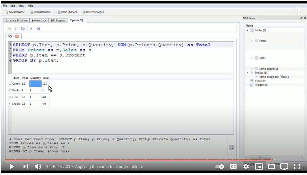  Open the database of sales.sqlite in SQLite. Write a SQL query