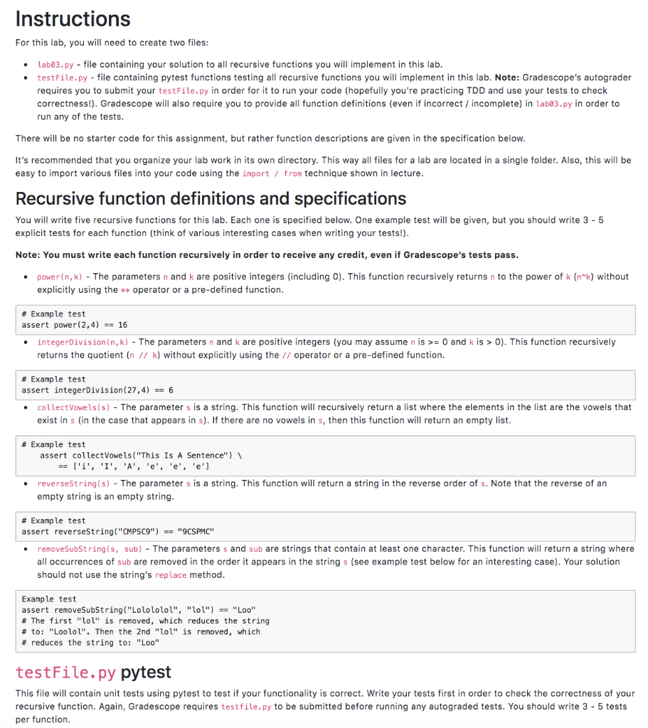  Please help with this Python code Instructions For this lab, you