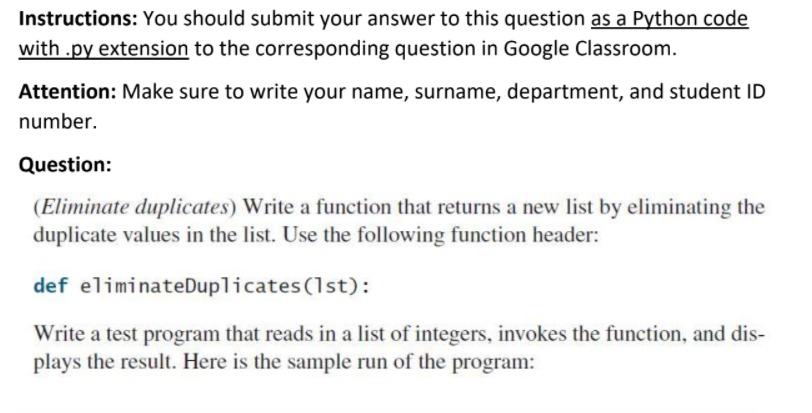  Instructions: You should submit your answer to this question as a