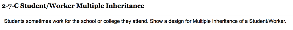 Python only. 2-7-C Student/Worker Multiple Inheritance Students sometimes work for the school