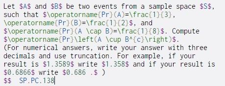  Let $A$ and $B$ be two events from a sample space