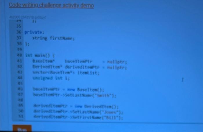 and last name: Bill Jones Hint: Use the keyword const to make