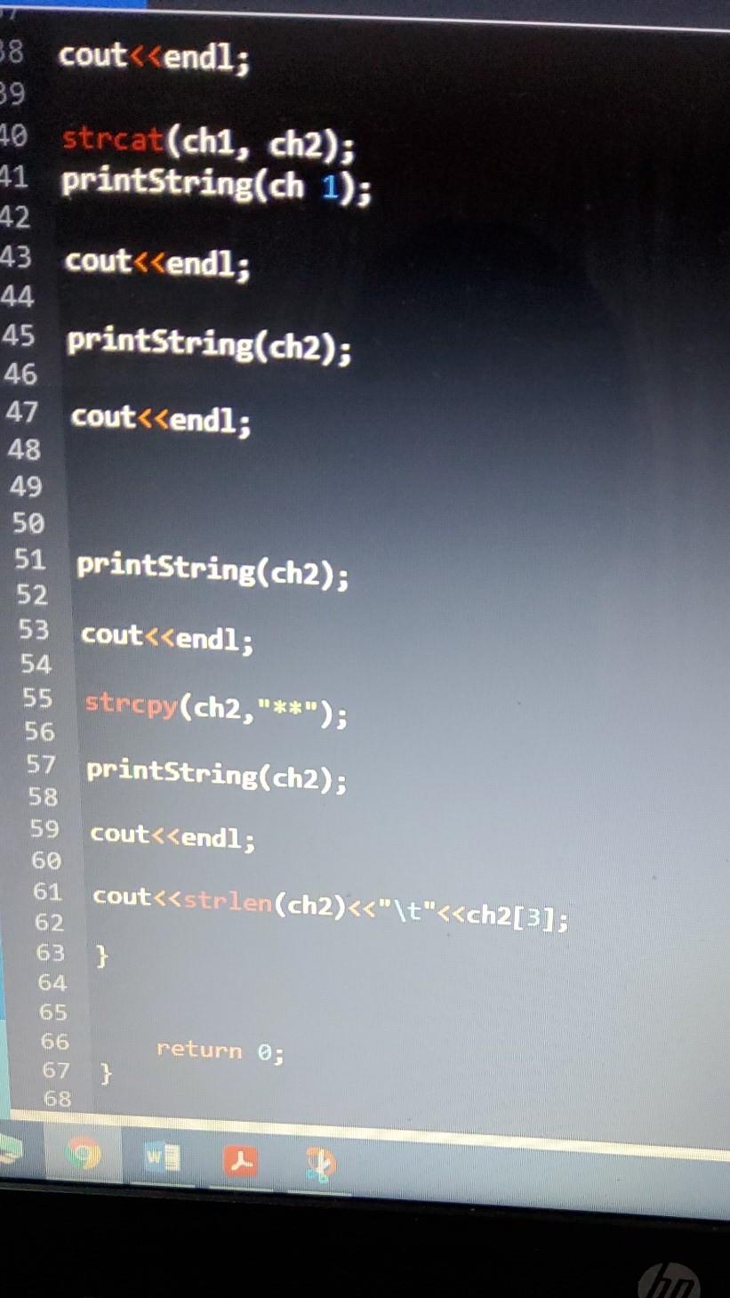 B; 16 - while ( a[i]!='\0' ) { 17 cout