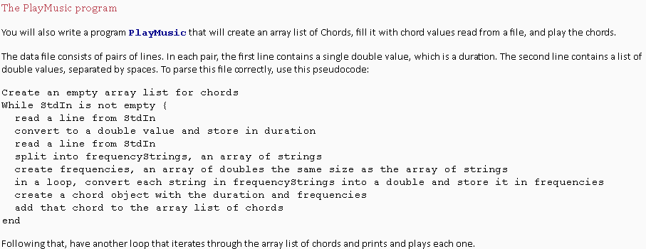 I need help creating a java program with the following requirements listed