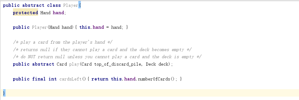  in java se 8 ,when i try to extend the player