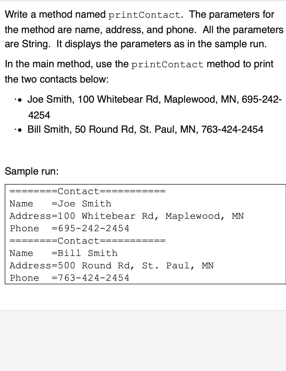 help write this in. java using the first 5 chapters of the