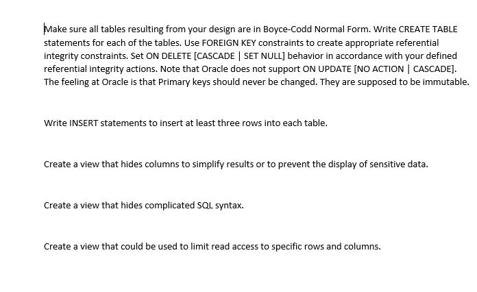 CREATE TABLE RECOGNITION ( recogID VARCHAR2 NOT NULL, recogReason VARCHAR2(50) NOT