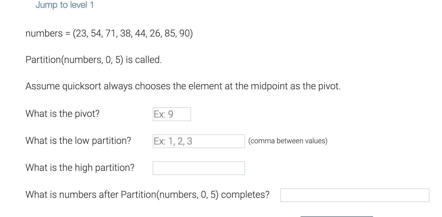 Need help with this question!!! Jump to level 1 numbers = (23,