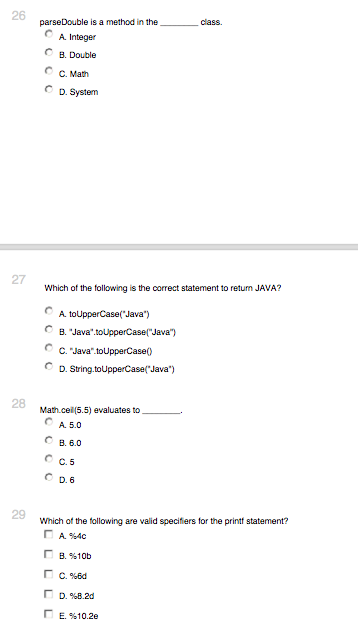 for java Persuadable is a method in the _ Class. Integer Double